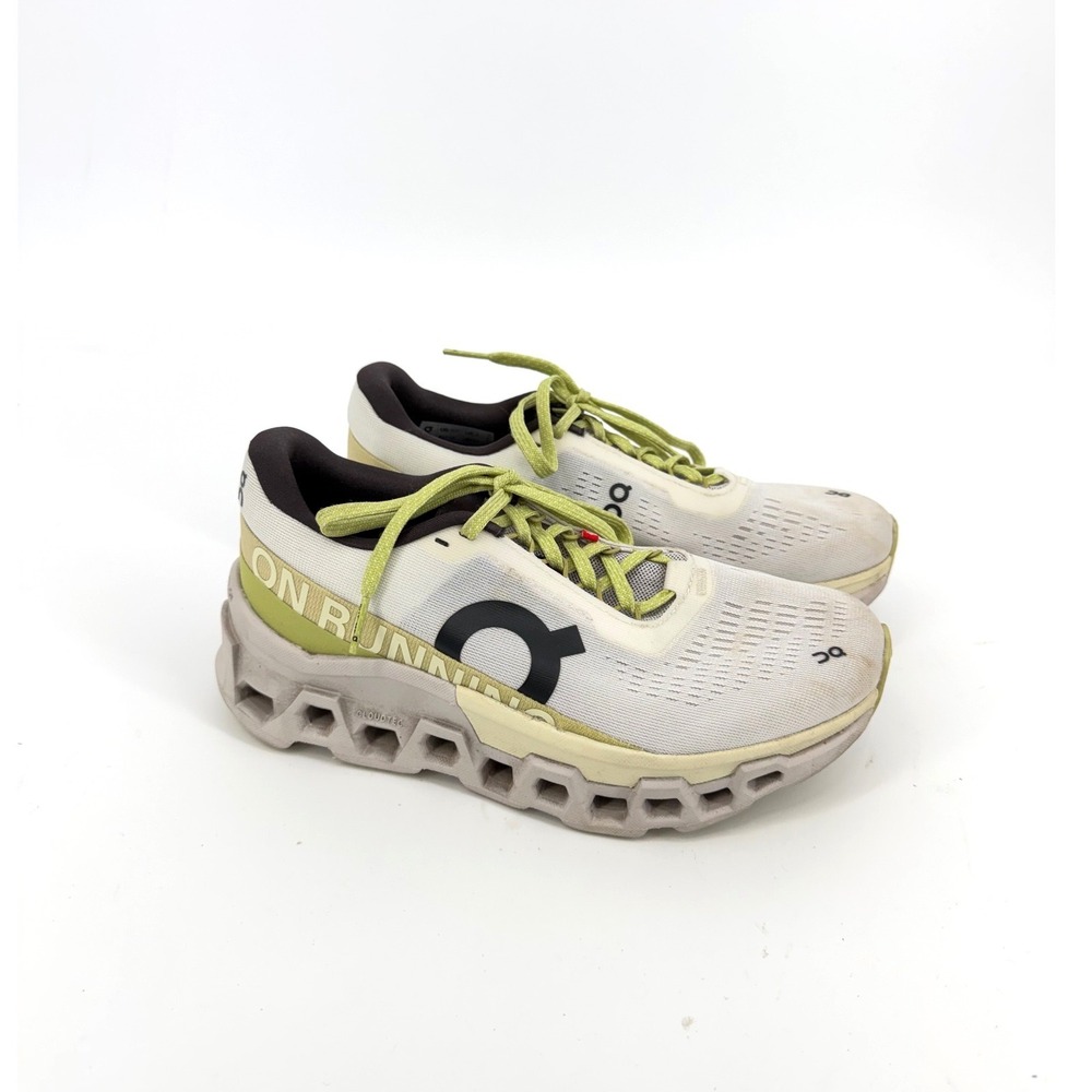 On Running Women's Cream and Lime Green Cloud-Inspired Sneakers